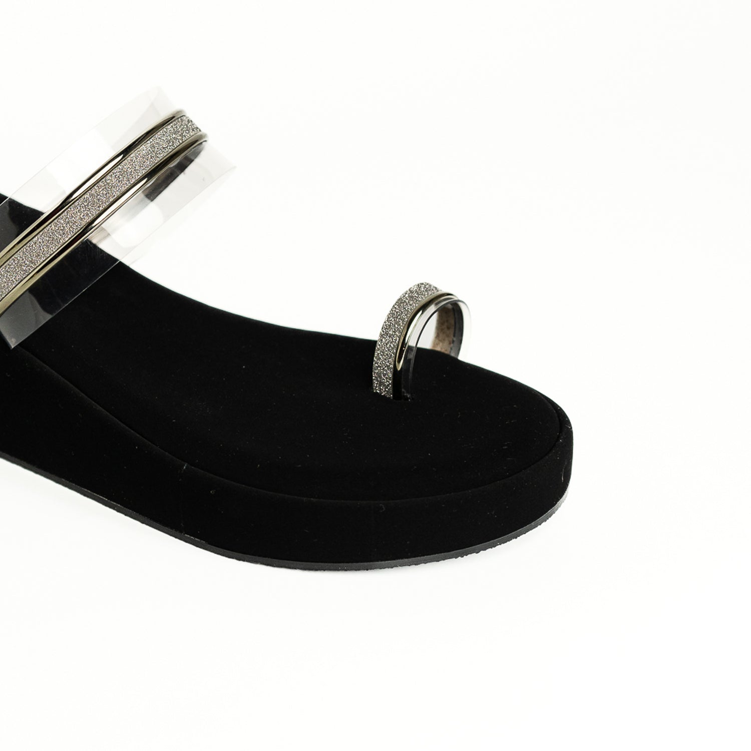 Embellished Toe-Ring Platform Heeled Sandals